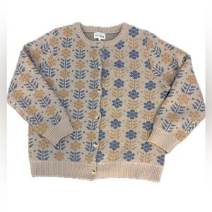 Floral Patterned Women's Sweater Cardigan M